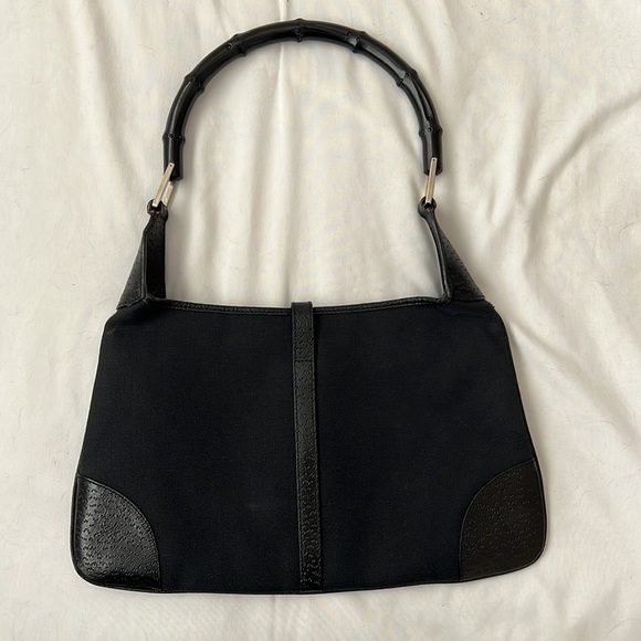 Gucci Vintage Bamboo Jackie Canvas Handbag - Picture 5 of 10